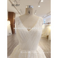 Real sample picture sleeveless style beaded lace wedding dress plus size